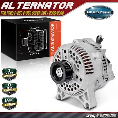 Alternator for Ford F-250 F-350 Super Duty 2005-2008 130A 12V CW 6 Groove Pulley - Image 1 of 4