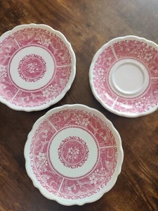 Vintage Syracuse China Strawberry Hill Flowers 2 Plates 6.5" 1 Saucer 5.5" Pics - Picture 1 of 7
