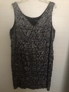 3X / 4X ~ TIERED DRESS ~ Black Dotted STRETCH Lane Bryant - Picture 1 of 4