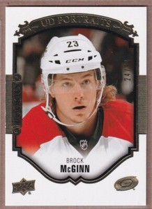 2015-16 Upper Deck UD Portraits Gold #P109 Brock McGinn RC /99 - HURRICANES