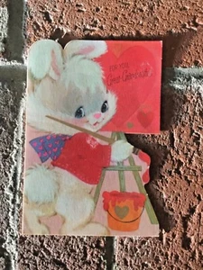 Süße neue Vintage Valentinstag Karte für Urgroßmutter 60er Jahre Punze - Bild 1 von 3