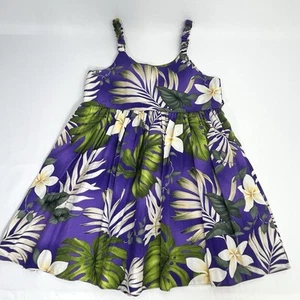 Pacific Legend Sundress Sz 5-6 Hawaiian Purple Green Tropical Little Girls - Picture 1 of 6