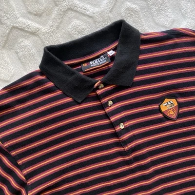 AS ROMA 官方 T 恤 CALCIO MAGLIA POLO UOMO TG M 男子衬衫 复古运动 — 第 1/4 张图片