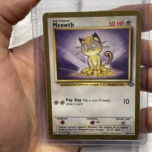 Pokémon 1999 TCG Meowth Gold Border Jungle Promo Vintage Card 56/64 LP Pokemon - Picture 1 of 3
