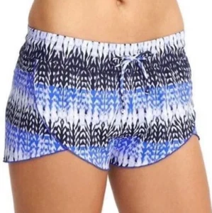 Athleta Kamala Swim Petal Shorts BLAU Kaspisch Gr. Small Kordelzug Bikinifutter - Bild 1 von 7