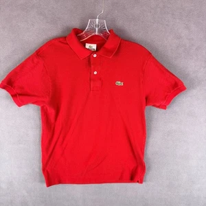 Lacoste Mens Polo Shirt Size Small FR 3 Red Short Sleeve Logo - Picture 1 of 8