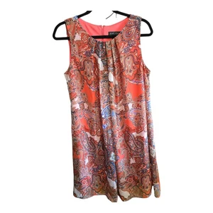 Jessica Howard Paisley Midi Dress Sleeveless Flare Women's Size 14P - Picture 1 of 21