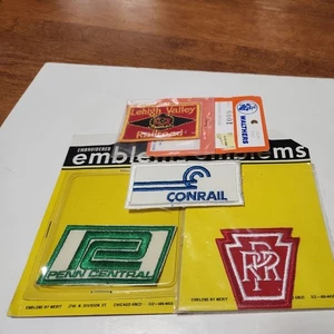 (4) VINTAGE RAILROAD EMBROIDERED PATCHES PRR Penn Central Lehigh Valley Conrail - Picture 1 of 6