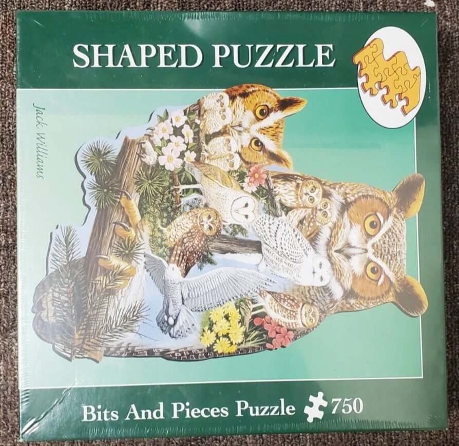 Bits and Pieces 750 Piece Shaped Puzzle The Watchers Owl by Artist Jack Williams