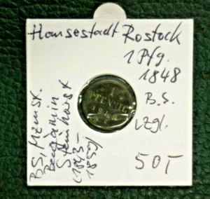 Hansestadt Rostock 1 Pfennig 1848 - Bild 1 von 2