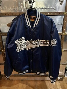 Vintage Georgetown Hoyas NCAA Satin Snap Varsity Letterman Jacket XL Colosseum - Bild 1 von 12