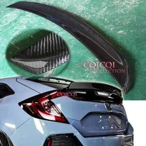 Carbon Fiber HONDA 2017~2020 CIVIC Hatchback 5-Door ducktail trunk spoiler ◎ - Foto 1 di 3