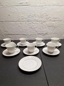 Crown Empire Princess Footed Cup & Saucer Fine China Made In Japan- Set of 7 - Picture 1 of 13
