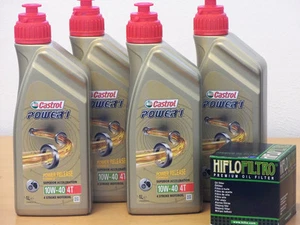 Castrol Power 1 Racing 4T 10W-40 / filtro de aceite Kawasaki Z125 también Pro a partir del año 2017 - Imagen 1 de 1