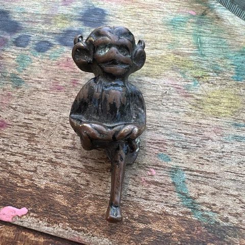 Vintage Brass Lincoln Imp Gargoyle Door knocker Cover