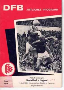 Cuaderno de programa de fútbol 1969 partido internacional Alemania - Inglaterra - Imagen 1 de 1