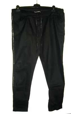 Tredy, Damen Hose, Lederoptik, Schwarz,Gr: 50,Gallonstreifen aus Nieten, Taschen - Bild 1 von 4