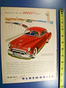 1949 Olds Oldsmobile 98 mid-size-mag car ad-"Powered by the 'Rocket' engine!" - Foto 1 di 1