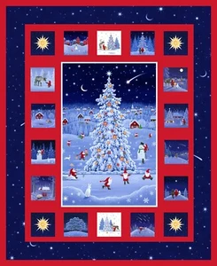 Lewis und Irene Weihnachten 'Tomtens Forest Friends' 100 % Baumwolle Fettviertel/Paneele - Bild 1 von 15