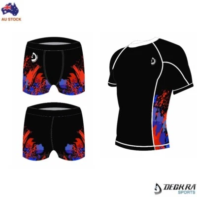 Mens Compression Skin Fit Shorts Running Gym Yoga Top + Shorts Active Tights - Image 1 of 4