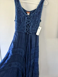 SCULLY Dress Women S Western Honey Creek Blue Full Length Lace Front HC118 NWT - Picture 1 of 21