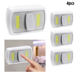 4 Pack Wall Night Lights COB LED Switch Battery Operated Dual Wireless Magnetic - Picture 1 of 1