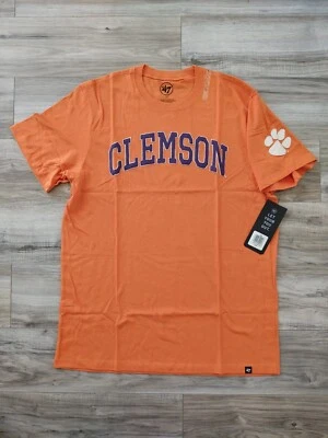 Camiseta masculina Clemson Tigers bordada macia '47 marca NCAA manga curta nova - Imagem 1 de 3