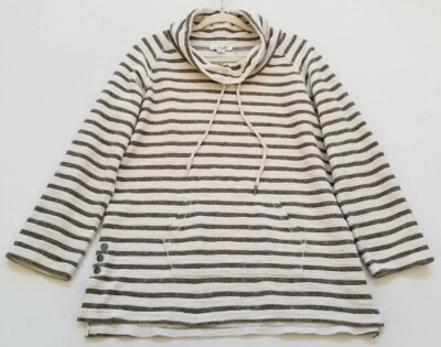 Женский свитер Simply Noelle большой очень большой бежевый зеленый в полоску эластичный топ - Изображение 1 из 4