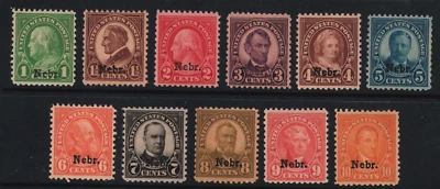 1929 US SC 669-679 Nebraska Overprint Complete Set of 11 - Mint F/VF-VF - Image 1 of 3