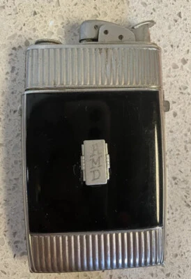 Estuche y encendedor vintage EVANS Spitfire Art Deco No. 19023 Negro Plata Foto 1 de 4