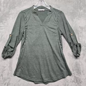 JoyMom Top Womens Small Green Long Sleeve Nursing Maternity Front Flap - Picture 1 of 14