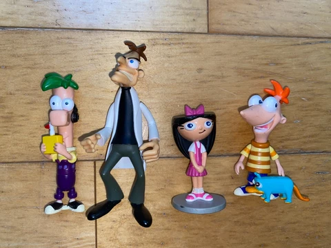 Disney Phineas & Ferb Heinz Doofenshmirtz Isabella 2-4" Figure Lot of 4 Cover