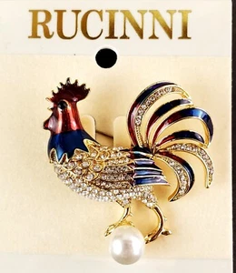 Rucinni Rooster Chicken Pin - Brooch - New - Picture 1 of 5