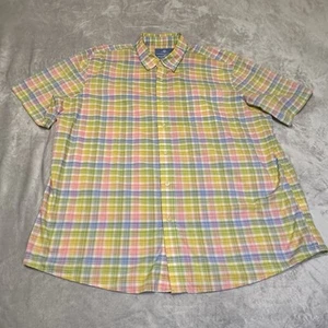 Camisa SADDLEBRED Para Hombres 2XLT GRANDE Y ALTA Abotonada Fácil Cuidado A Cuadros Manga Corta - Imagen 1 de 7