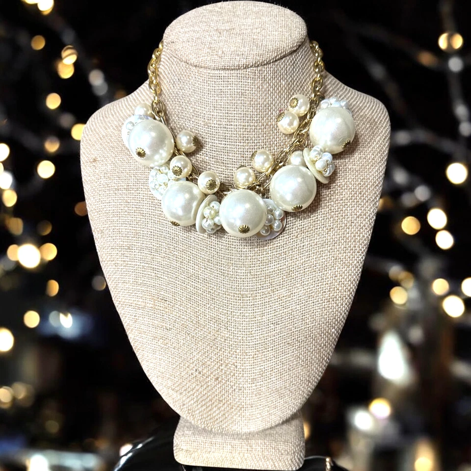 Collar DE COLECCIÓN LENORA DAME Tono Dorado Increíble Imitación Perla Distintivo LD496 Foto 1 de 4