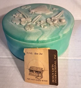 Vintage Design Gifts Oval Blue Soap Stone Musical ( Born Free ) Trinket Box - Picture 1 of 12