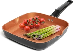 Moss & Stone Nonstick Frying Pan, 9.5 Inch Copper Grill Pan for Healthy Cooking - Picture 1 of 7