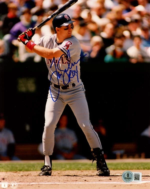 FOTO 8x10 firmada por Tim Salmon autografiada de los ángeles de California leyenda beckett bas Foto 1 de 2