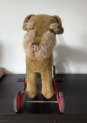 Vintage Merrythought Terrier Dog Push Along Ride On Baby Walker Plush Toy - Image 1 of 4