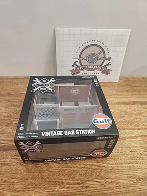 Gasolinera Greenlight 1:64 Mechanic’s Corner Series Vintage - GULF Foto 1 de 4