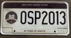 Ohio State Highway Patrol 2013 80th Anniversary OSP License Plate Trooper