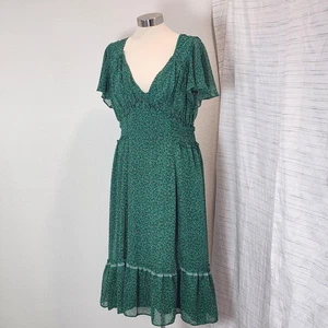 Max Studio Kleid Damen Lg Babydoll Grün Midi Flatterärmel Boho Fee - Bild 1 von 18