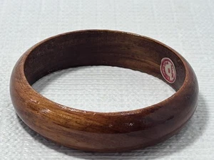 VTG Wood Bangle Bracelet Smooth Shiny Made In Philippines MCM Granny Core Retro - Picture 1 of 10