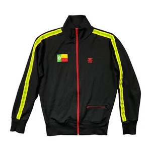 Chaqueta de pista Ipath para hombre mediana negra con cremallera completa Jamaica Rasta de colección - Imagen 1 de 10