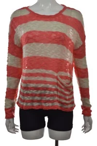 Oliv &amp; Oak Pullover Gr. M koralle elfenbein Rundhals gestreift Freizeit Top - Bild 1 von 5