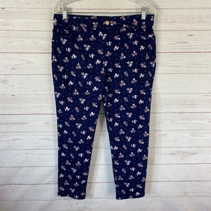 Route 66 Girls Ankle Crop Floral Print Pants XL 14 1/2-16 1/2 Blue Pink Stretch  - Picture 1 of 7