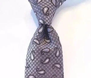 Black Sak Fifth Avenue Gorgeous Taupe & Brown Print 100% Silk 3 1/4" x 61 1/2" - Picture 1 of 6