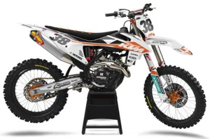 Kit de gráficos MX personalizados blanco rebelde KTM SX SXF 125 250 350 450 2021 - Imagen 1 de 5