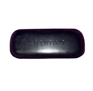 Valentino Black Leather Hard Clamshell Eyeglasses Glasses Case - Picture 1 of 3