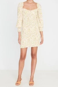 Faithfull The Brand Gombardy Mini Dress Adele Size 4 S Shirred Sweetheart Neck - Picture 1 of 12